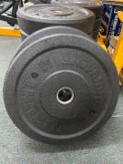 25lb pair Wright Crumb Black Rubber Olympic Bumper Plate   25lb pair Wright Crumb Black Rubber Olympic Bumper Plate